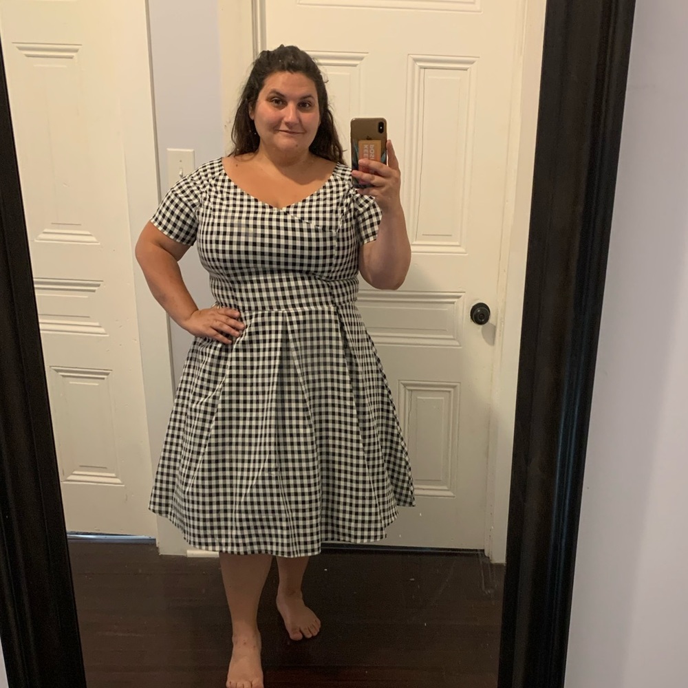 1950s Plaid Swing Dress